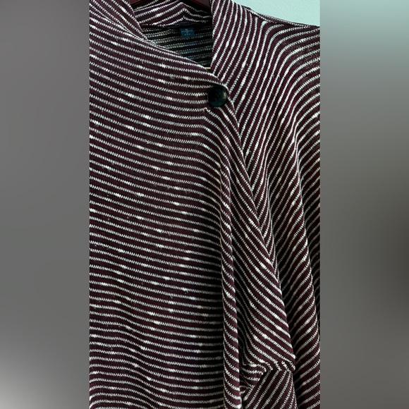 ab studio wine red silver glitter button wrap cardigan size M - Picture 4 of 11